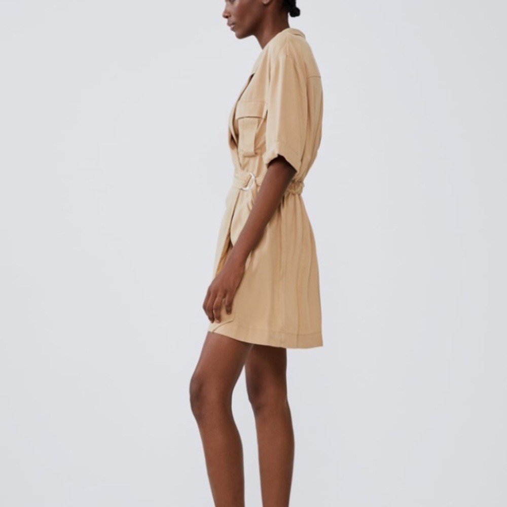 Zara camel color dress with pockets - Picture 3 of 6